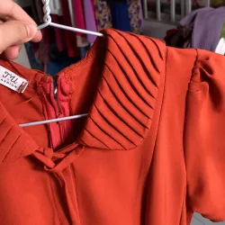 Đầm màu cam đất dài tới cổ chân 927064