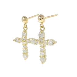 K18YG Bông tai kim cương chéo 1.00CT - Hàng hiệu Chính hãng 871922