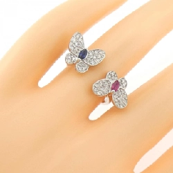 K18WG Nhẫn Bướm Đá Màu - Hàng hiệu Chính hãng 848036