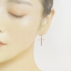 K18YG Khuyên tai hình chữ thập - Hàng hiệu Chính hãng 867040