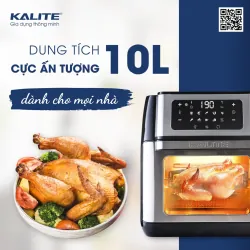 Nồi chiên không dầu KALITE Q10 10 lít, trục xiên quay, nhiều phụ kiện 796479