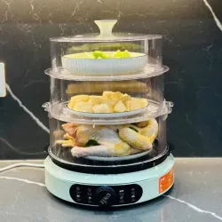 Nồi hấp Unie UE680 dung tích lớn 15L, 3 tầng hấp, gợi ý thời gian hấp 799324