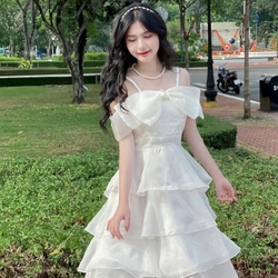 (CÓ ẢNH THẬT) Thanh lý Váy công chúa tầng trễ vai size S 505682