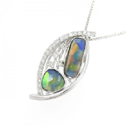 K18WG Mặt dây chuyền Opal đen 1.39CT - Hàng hiệu Chính hãng 861807