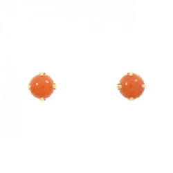 K18YG Bông tai san hô - Hàng hiệu Chính hãng