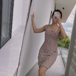 Đầm nữ body sọc hở lưng 8876