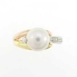 Nhẫn ngọc trai Akoya 7.6mm - Hàng hiệu Authentic K18YG/PT900/K18PG 855643