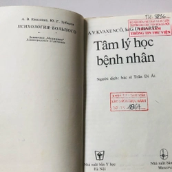 TÂM LÝ HỌC BỆNH NHÂN - 186 trang, nxb: Max Cơ Va 1986 335959