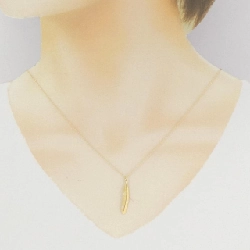 K18YG Dây chuyền kim cương hình lông vũ 0.01CT - Hàng hiệu Chính hãng 860790