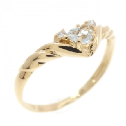 Nhẫn aquamarine K18YG hình trái tim