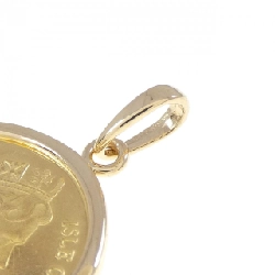 K18YG(枠) Đồng xu Mặt dây chuyền - Hàng hiệu Authentic 864457