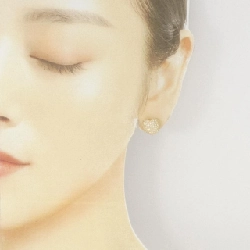 Bông tai kim cương hình trái tim K18YG x Pavé 1.02CT - Hàng hiệu chính hãng 870570