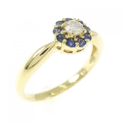 Nhẫn Sapphire Hoa K18YG 0.24CT