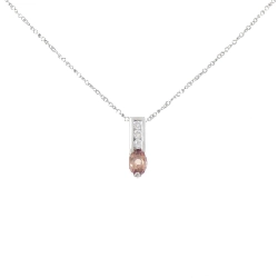 Dây chuyền Sapphire Padparadscha PT900/PT850 0.391CT - Hàng hiệu Chính hãng