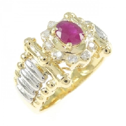 Nhẫn Ruby K18YG/PT900 0.40CT - Hàng hiệu Chính hãng