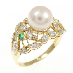 Nhẫn ngọc trai Akoya K18YG/K18WG 7.3mm