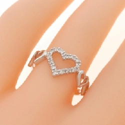 Nhẫn kim cương hình trái tim K18WG 0.11CT 669844