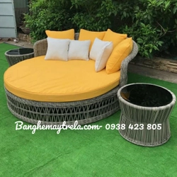 Ghế tròn tắm nắng nhựa giả mây 472603