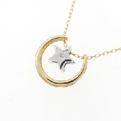 K18YG/K18WG 2WAY Ngôi sao Kim cương Dây chuyền 0.12CT - Hàng hiệu Chính hãng 860272