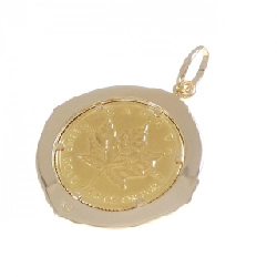 K18YG(枠) Đồng xu Mặt dây chuyền - Hàng hiệu Authentic 867280