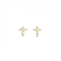 K18YG Bông tai kim cương chéo 0.20CT - Hàng hiệu Chính hãng