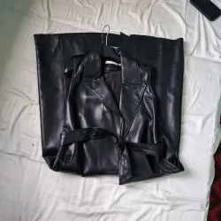 Chân váy da nappa cao cấp,  dài và xẻ bên hông, size L 750528