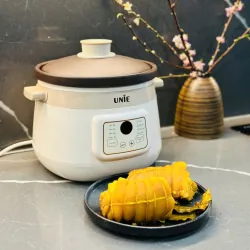 Nồi kho hầm đa năng UNIE USC308 dung tích 3L, lòng nồi gốm tử sa, 8 chức năng kho hầm
