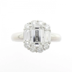 Nhẫn kim cương PT900 1.090CT F SI2 cắt hình Emerald - Hàng hiệu Authentic 874004