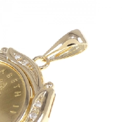 K18YG(枠) Dây chuyền đồng xu kim cương - Hàng hiệu Authentic 867593