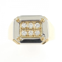 Nhẫn kim cương K18YG/PT900 0.18CT 666215