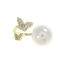 Nhẫn ngọc trai Akoya K18YG hình bướm 8.3mm - Hàng hiệu Authentic 851054