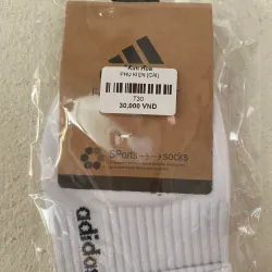 Vớ thể thao adidas size 26-28cm màu trắng chính hãng 720359
