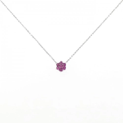 K14WG Hoa Hồng Ruby Dây Chuyền - Hàng hiệu Chính hãng