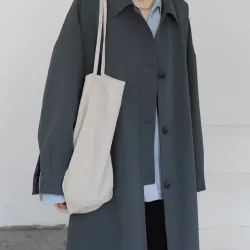 Áo khoác dáng dài ngang gối ​​Original Casual Loose Fitting Belted Waist Trench Coat