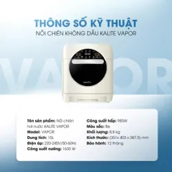 Nồi chiên hơi nước Kalite Vapor 4in1, 8 chế độ nấu tự động 933278