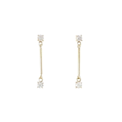 K18YG Bông tai kim cương 0.30CT - Hàng hiệu Chính hãng