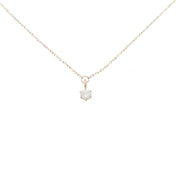 K18PG Solitaire Dây chuyền kim cương 0.10CT - Hàng hiệu Chính hãng
