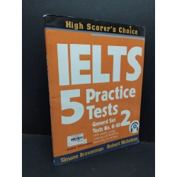 Ielts 5 practice tests, general set 2 mới 80% ố rách góc gáy 2017 HCM1710 HỌC NGOẠI NGỮ