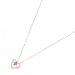 K14PG/K10YG Heart × Flower Ruby Necklace - Hàng hiệu Authentic 859825