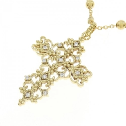 K18YG Dây chuyền kim cương hình chữ thập - Hàng hiệu Authentic 863041