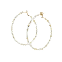 K10YG Rutile Quartz Bông Tai - Hàng hiệu Chính hãng