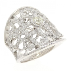 Nhẫn kim cương hoa K18WG 0.186CT