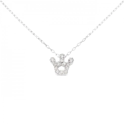 K18WG Vương miện Dây chuyền Kim cương 0.08CT - Hàng hiệu Chính hãng