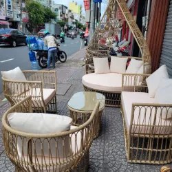 Sofa mây nhựa sân vườn 715348
