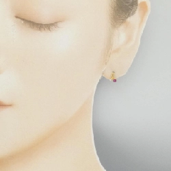 K18YG Bông tai Ruby - Hàng hiệu Chính hãng 867832