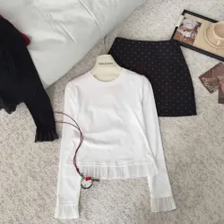 Áo phông bèo nữ form ôm tôn dáng – chất thun co giãn siêu đẹp, dễ phối đồ  653659