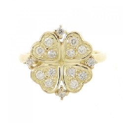 Nhẫn kim cương K18YG hình cỏ ba lá 0.27CT 672389