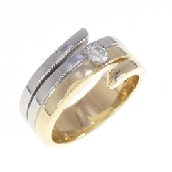 Nhẫn kim cương K18YG/PT900 0.13CT