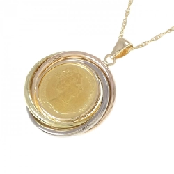 Dây chuyền đồng xu ba màu K18 (khung) - Hàng hiệu Authentic 858081