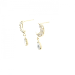 K18YG Mặt trăng Cubic Bông tai - Hàng hiệu Chính hãng 867368